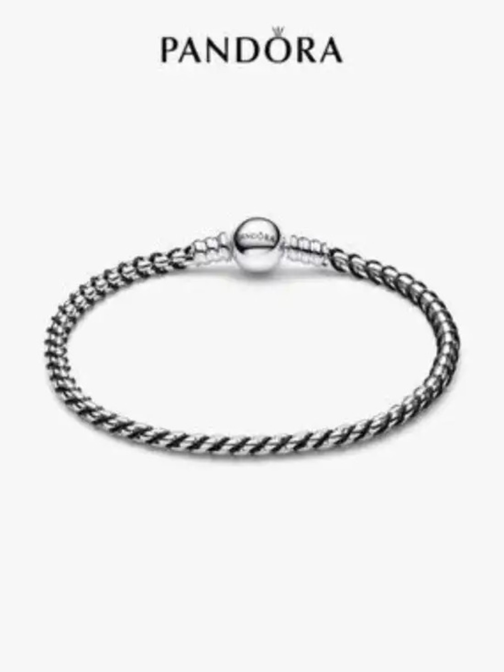 Pandora Sterling Silver Braided Rope Charm Bracelet